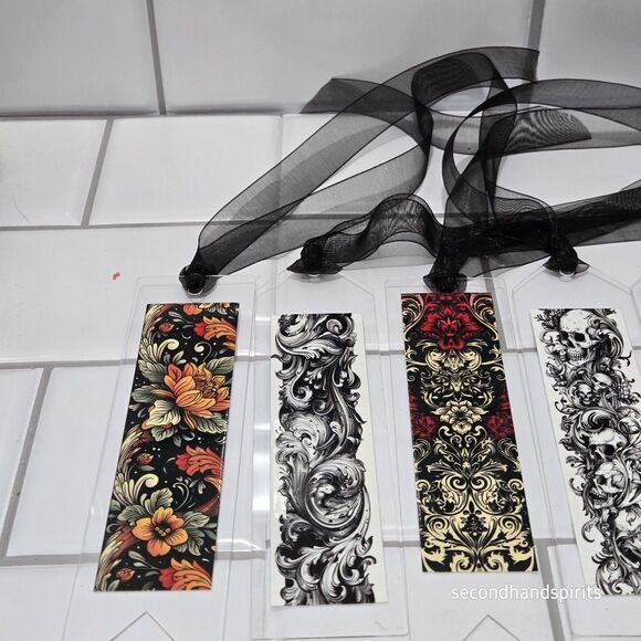 New, Set Of 6 Bookmarks W/ribbons, Ready For Gifting, Stocking Stuffers GOTHIC - Picture 3 of 11